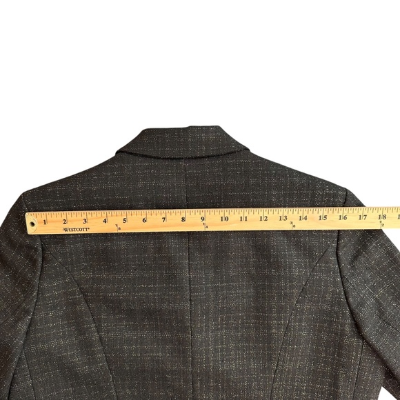 Elie Tahari Blazer Jacket Women's Size 14 Gold Kissed Metallic Weave Elegant - Picture 12 of 16